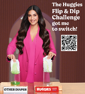  Huggies challenges Sonam Kapoor Ahuja with the #HuggiesFlipAndDipChallenge in their new campaign