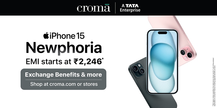  At Croma, be amongst the first to pre-book the iPhone15 series starting from INR 79,900* from 15th September! 